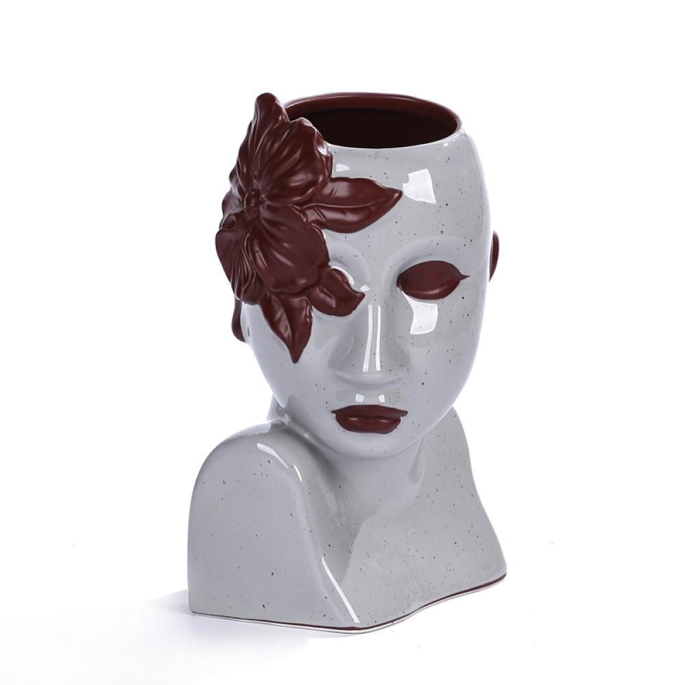 2023 spring Ceramic Face Head Flower Vase picture 3