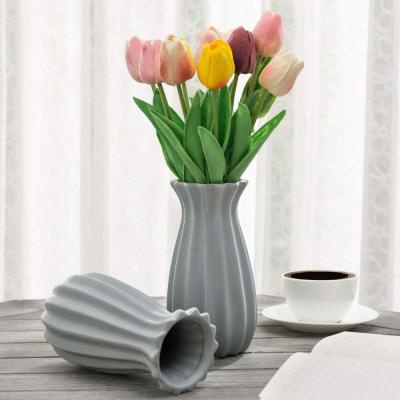 Ribbed Ceramic Flower Vases For Sale of flower picture 3