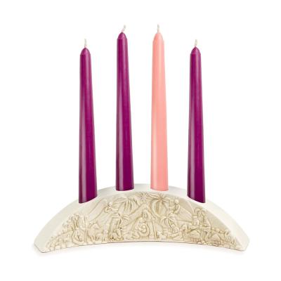 Natural White Nativity ceramic swedish advent candle holder thumbnail