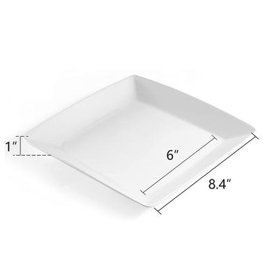 wholesale custom white square ceramic dinner plates picture 2
