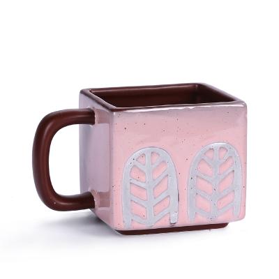 2023 spring Rectangle Square Cube Ceramic Coffee Mug picture 3
