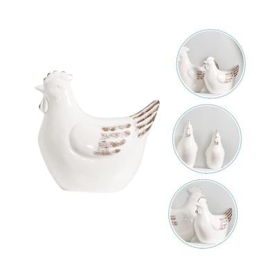 white vintage large ceramic rooster figurines statue picture 2