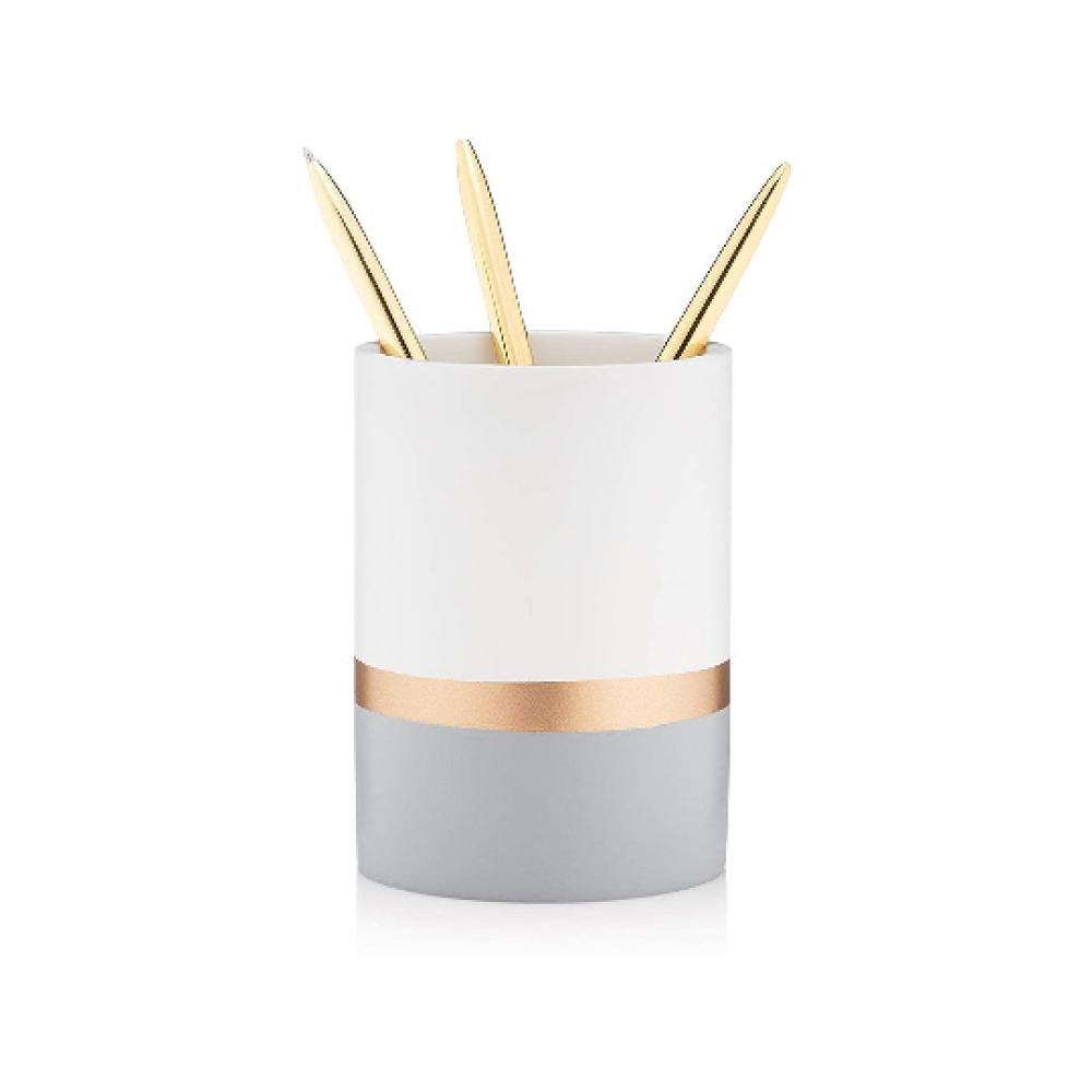 custom logo luxury gold Desk organizer desktop Office Decor Single Cat Cup Ceramic pencil Pen cup holder