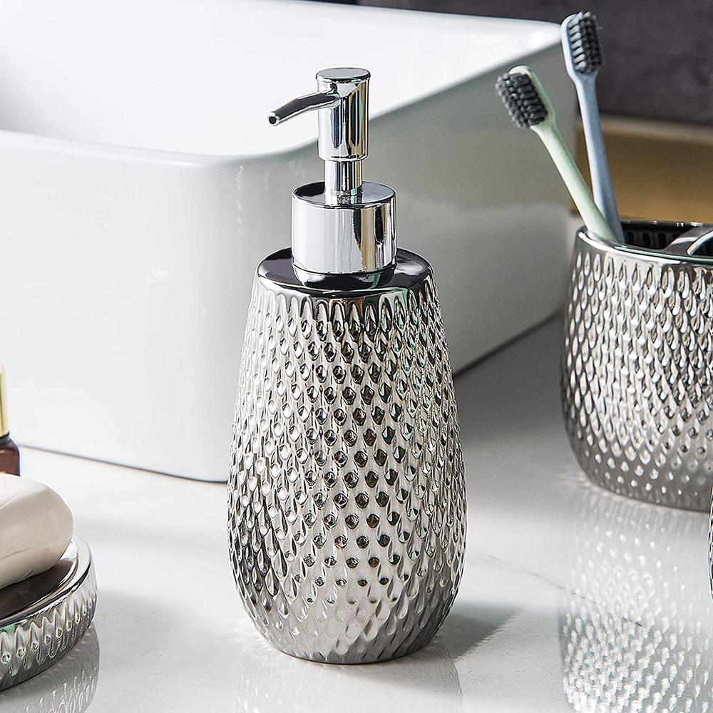 Holder Liquid Soap Dispenser silver bathroom accessories set picture 4