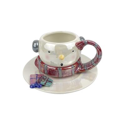 ceramic christmas tea gift cups and saucers set thumbnail