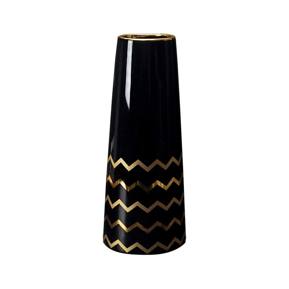 Black And Gold Ceramic Flower Vase