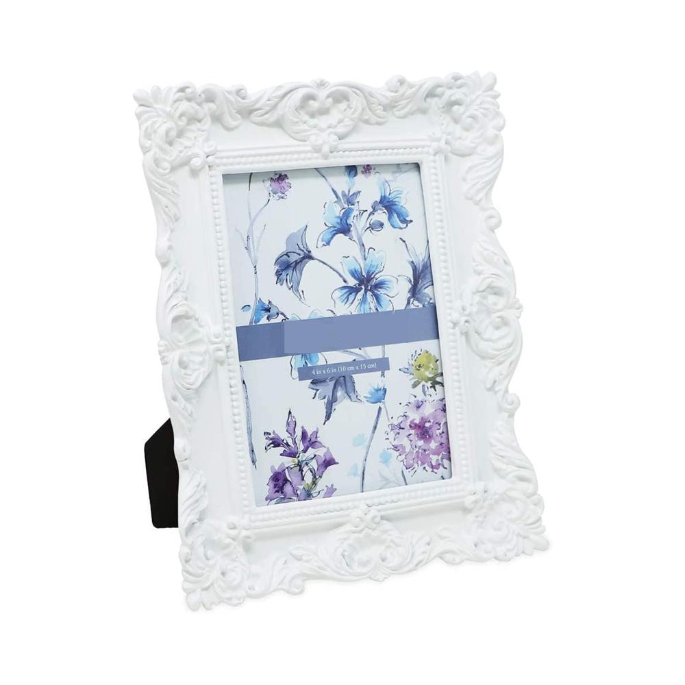 Pink Floral Textured Resin Picture Frame