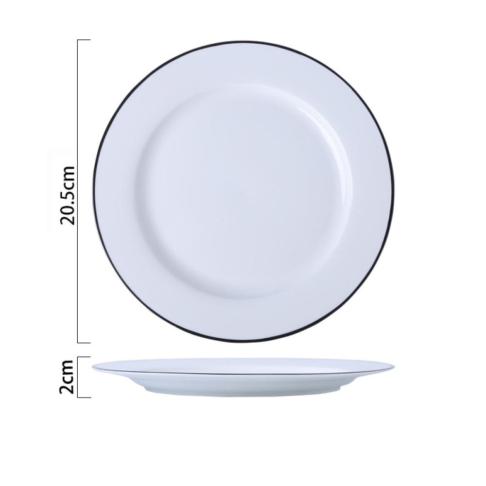 Porcelain Dinner Set Dinnerware Tableware With Black Rim picture 4
