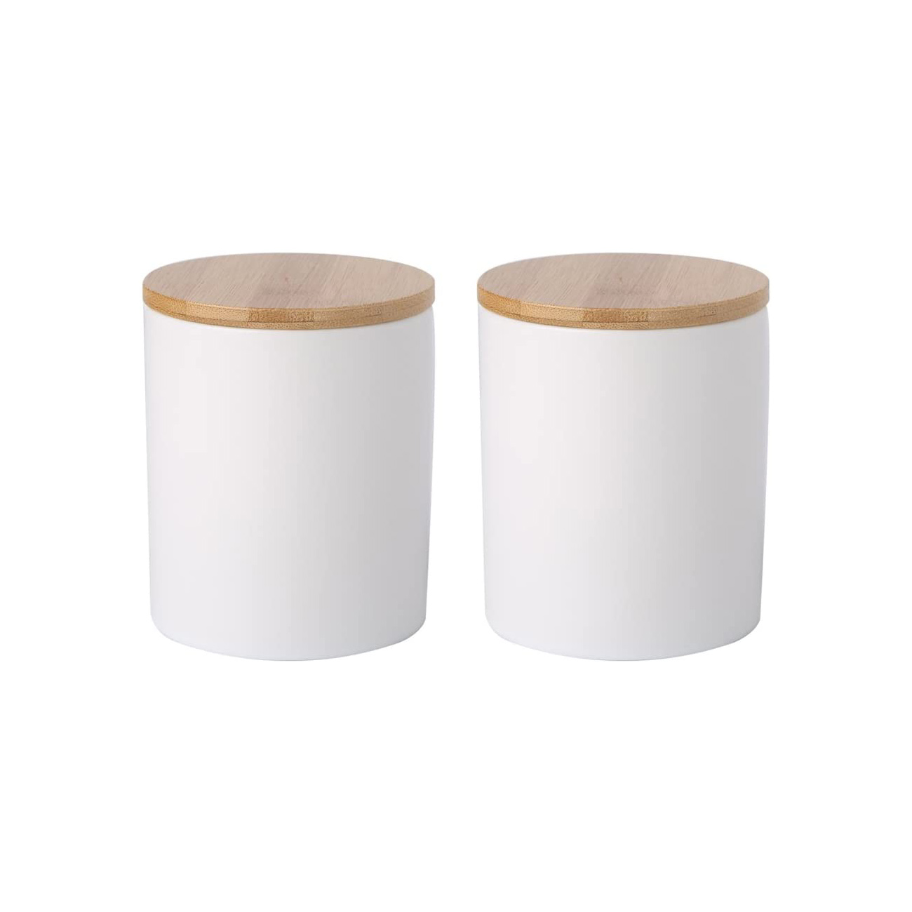 White Ceramic Storage Bottle Jars With Bamboo Lid