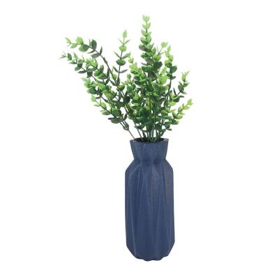 fluted cobalt dark navy blue vase with flowers picture 2