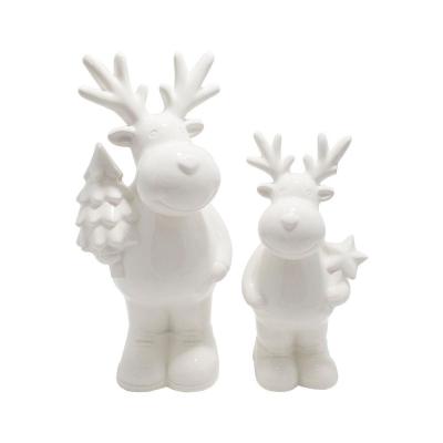 New Factory ceramic christmas deer statue figurine for decoration ornament