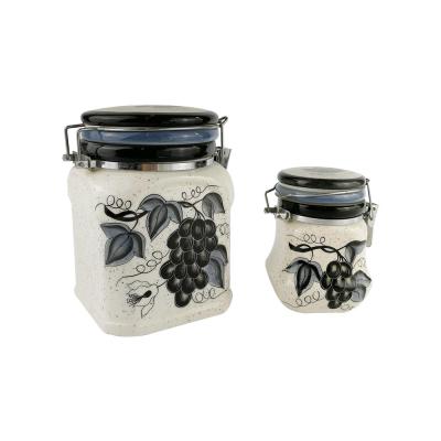storage canister set with stainless steel clamp lid thumbnail