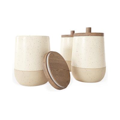 Decorative Ceramic Bathroom Canisters Apothecary Jars with Lid thumbnail