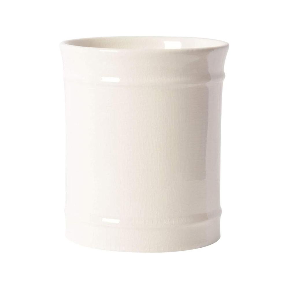 White Ceramic Stoneware Kitchen Utensil Crock Holder