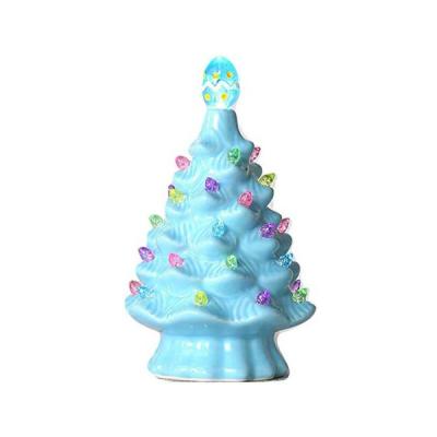blue bunny ceramic easter tree with light up picture 1