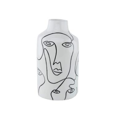 Ceramic porcelain Vase face Design Decorative Flower Vase thumbnail
