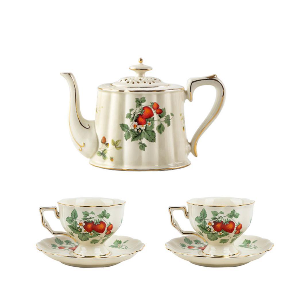 English Luxury Ceramic Tea Coffee Cup Pot Set 