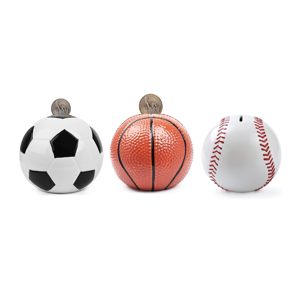 Football Basketball Baseball Ball Ceramic Piggy Bank