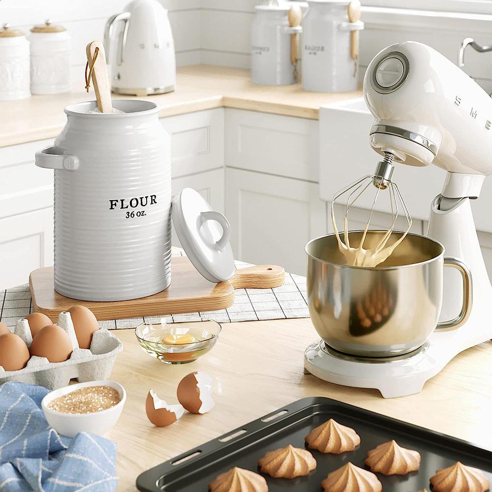 Kitchen ceramic flour and sugar container canister picture 4