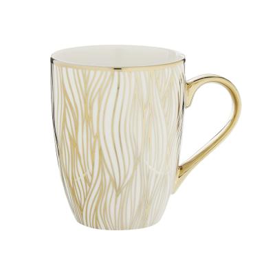 factory custom cheap luxury ceramic coffee gold mug picture 2