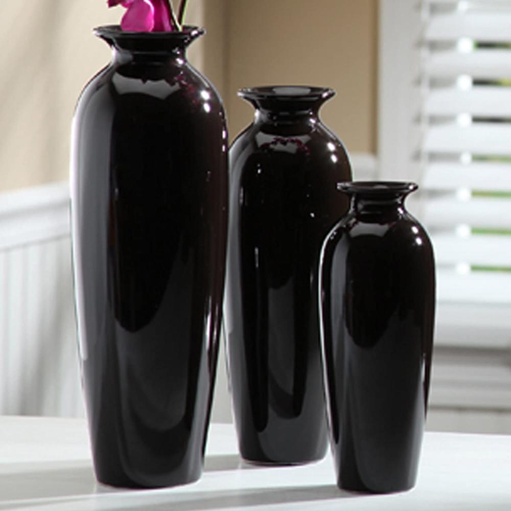 Tall Black Large Big luxury Ceramic Floor Vases picture 2