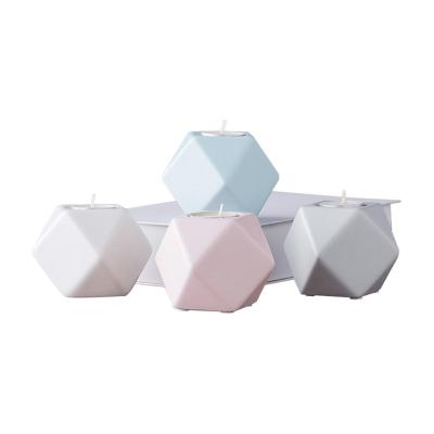 Small Mini Ceramic geometric tea light candle holder thumbnail