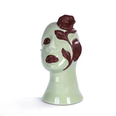 2023 spring Ceramic Face Head Flower Vase picture 2