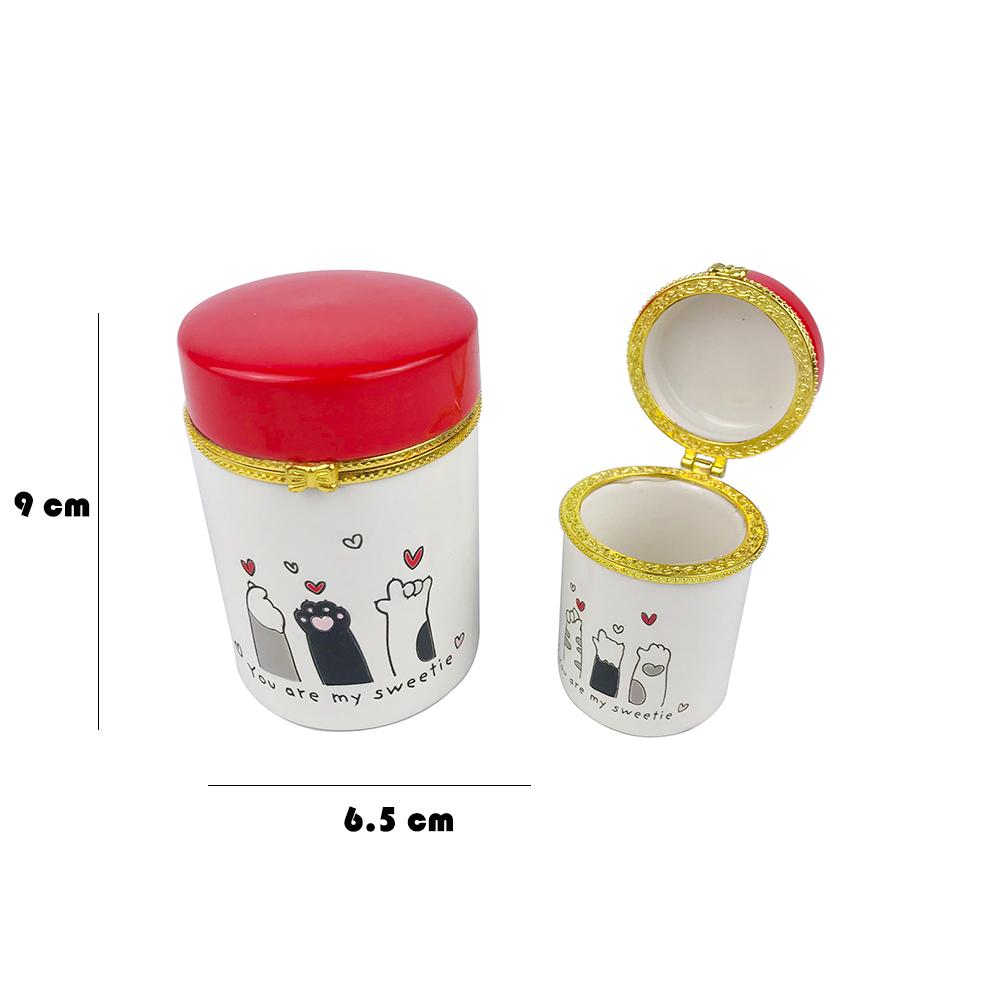 ceramic candy sweets jar set with flip lid picture 2