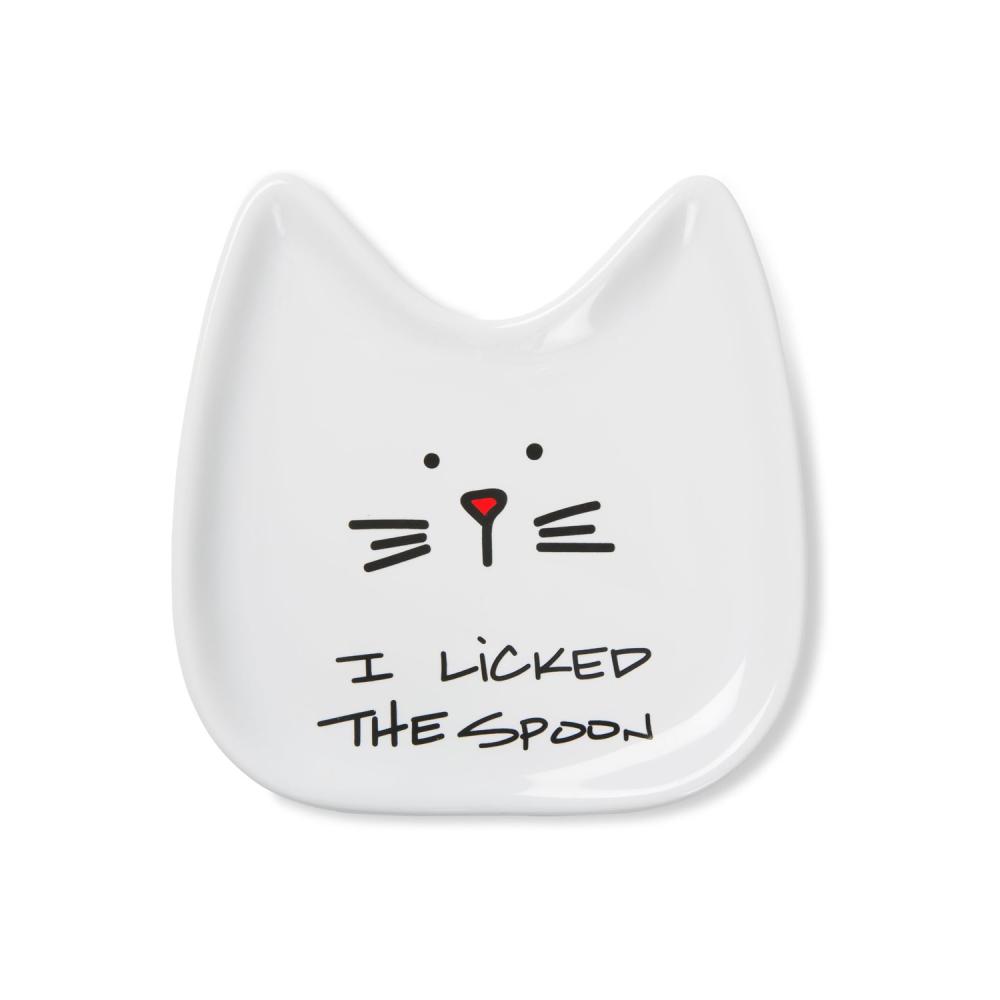 Cute Modern Ceramic Cat Serving Spoon Rest Holder For Table