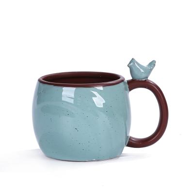 2023 spring Rustic Ceramic Bird Coffee Mug picture 4