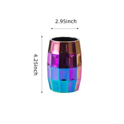iridescent ceramic colored flower vase picture 2