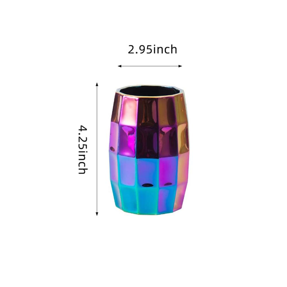 iridescent ceramic colored flower vase picture 2