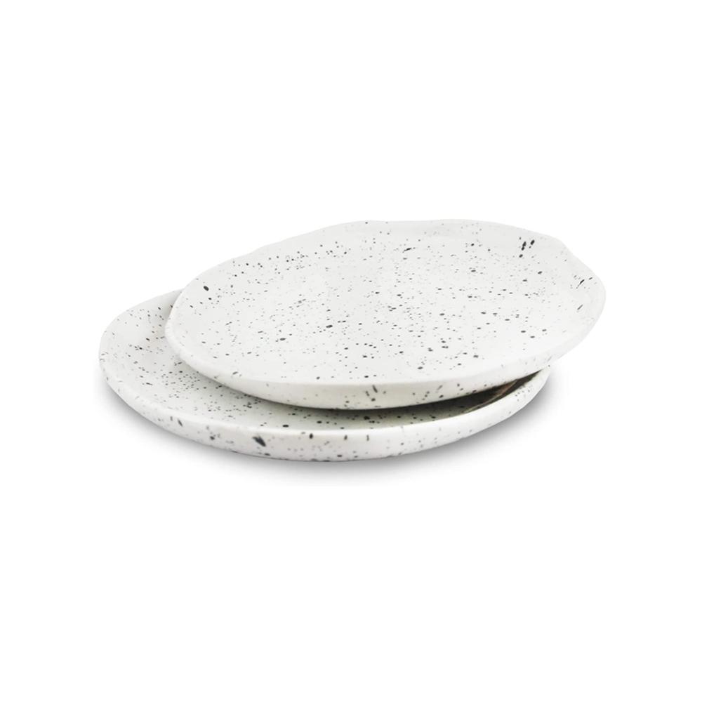 Handmade Stoneware Ceramic Speckled Dish Plate