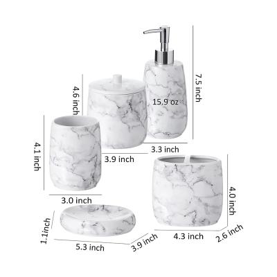 Ceramic Bath Soap Dispenser Toothbrush Holder Set picture 5