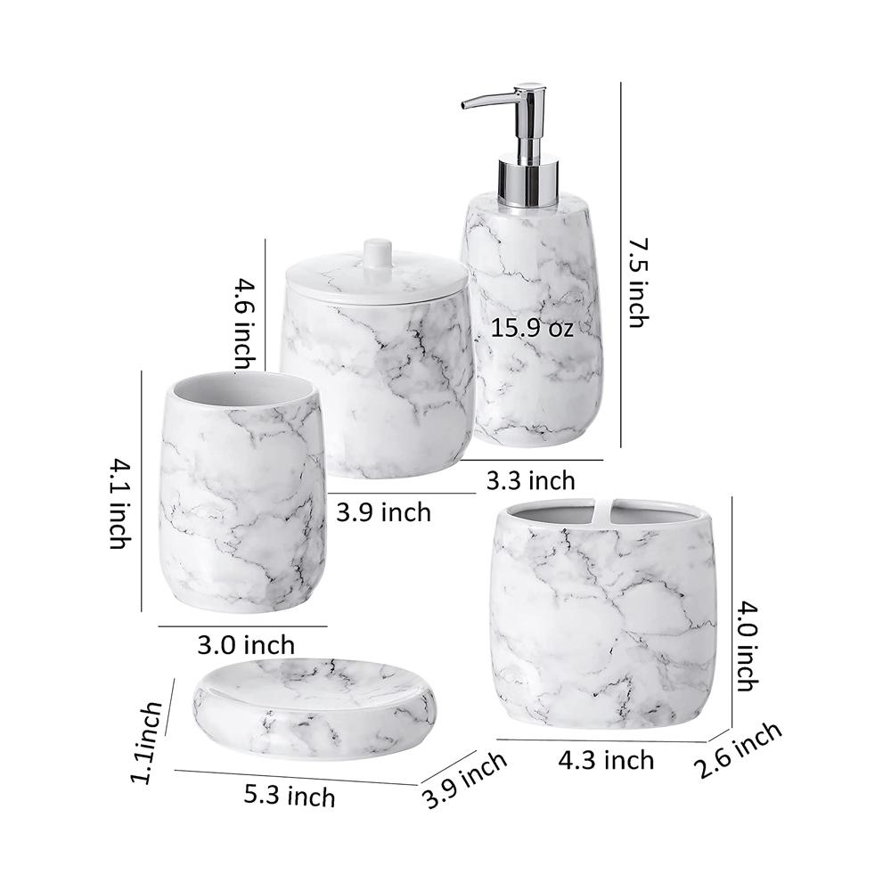 Ceramic Bath Soap Dispenser Toothbrush Holder Set picture 5