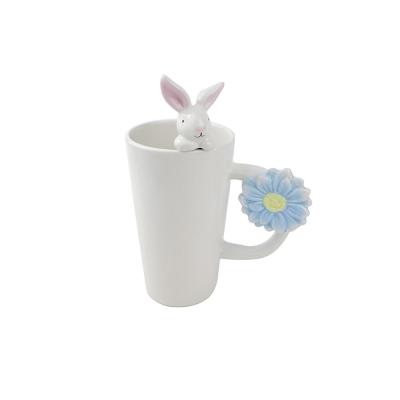 3d animal rabbit rabbit shaped ceramic coffee mug thumbnail