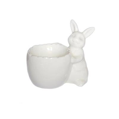 ceramic vintage easter bunny egg cups holder thumbnail