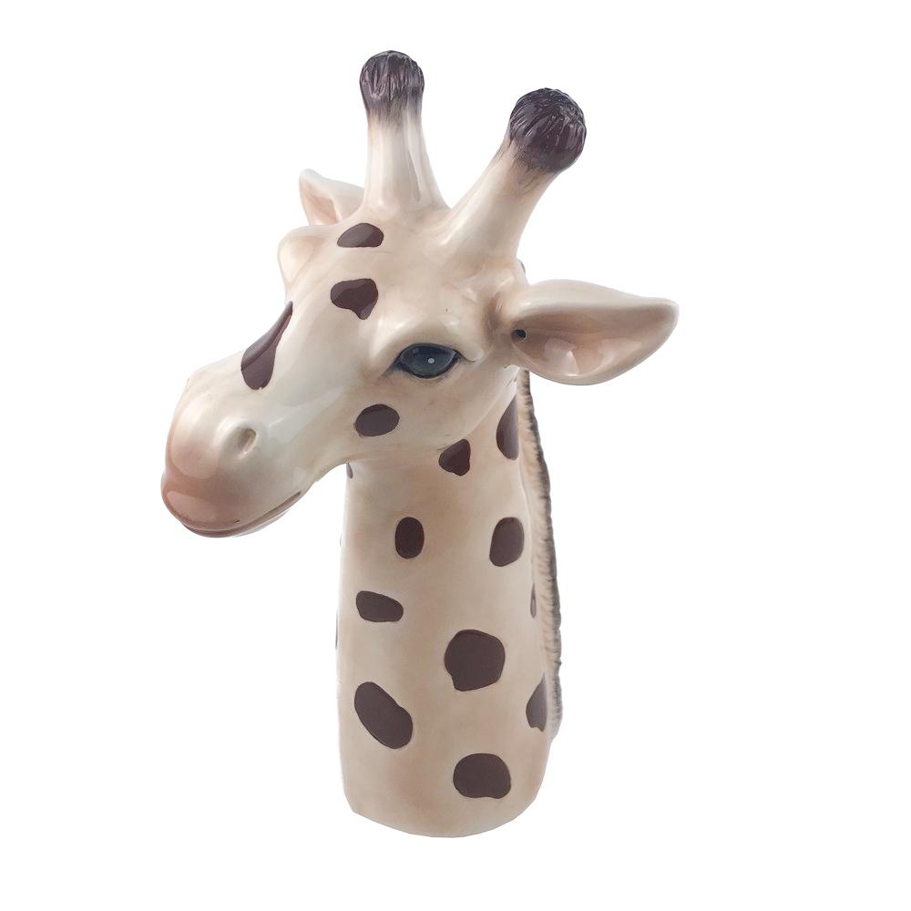 Hand Painted 3D Giraffe Animal Ceramic Flower Vase