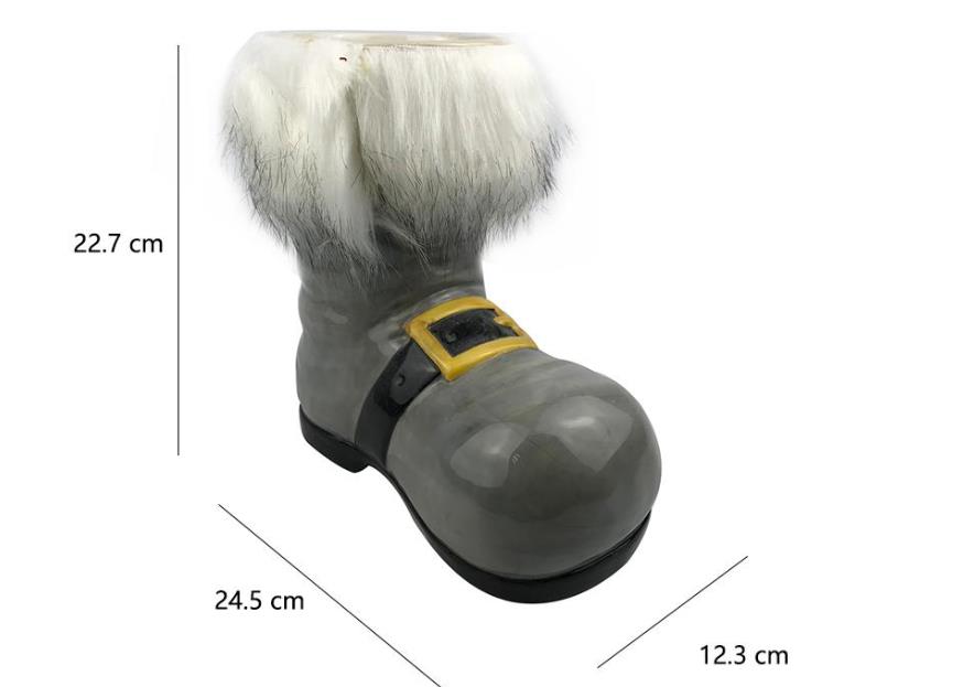 Christmas Shoe Shaped Ceramic Planter Plant Flower Pot