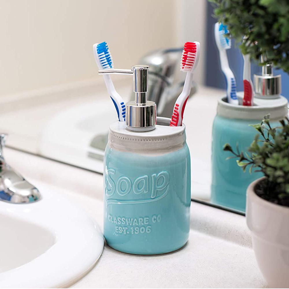 Liquid Soap Dispenser mason jar bathroom accessories set picture 5
