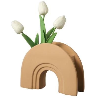style rainbow arch shape ceramic flower modern vase thumbnail