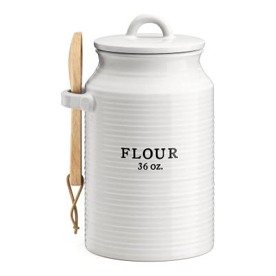 Kitchen ceramic flour and sugar container canister thumbnail