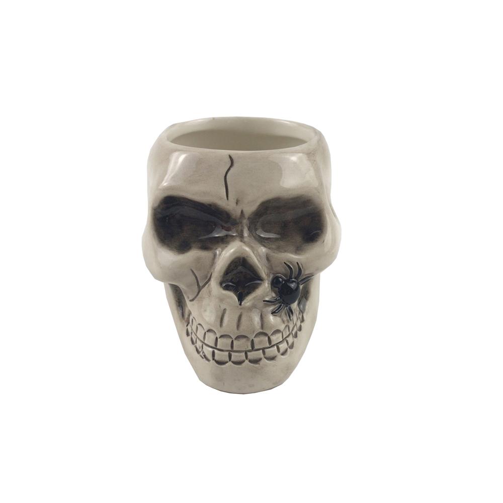 New Factory Custom halloween ceramic skull jar