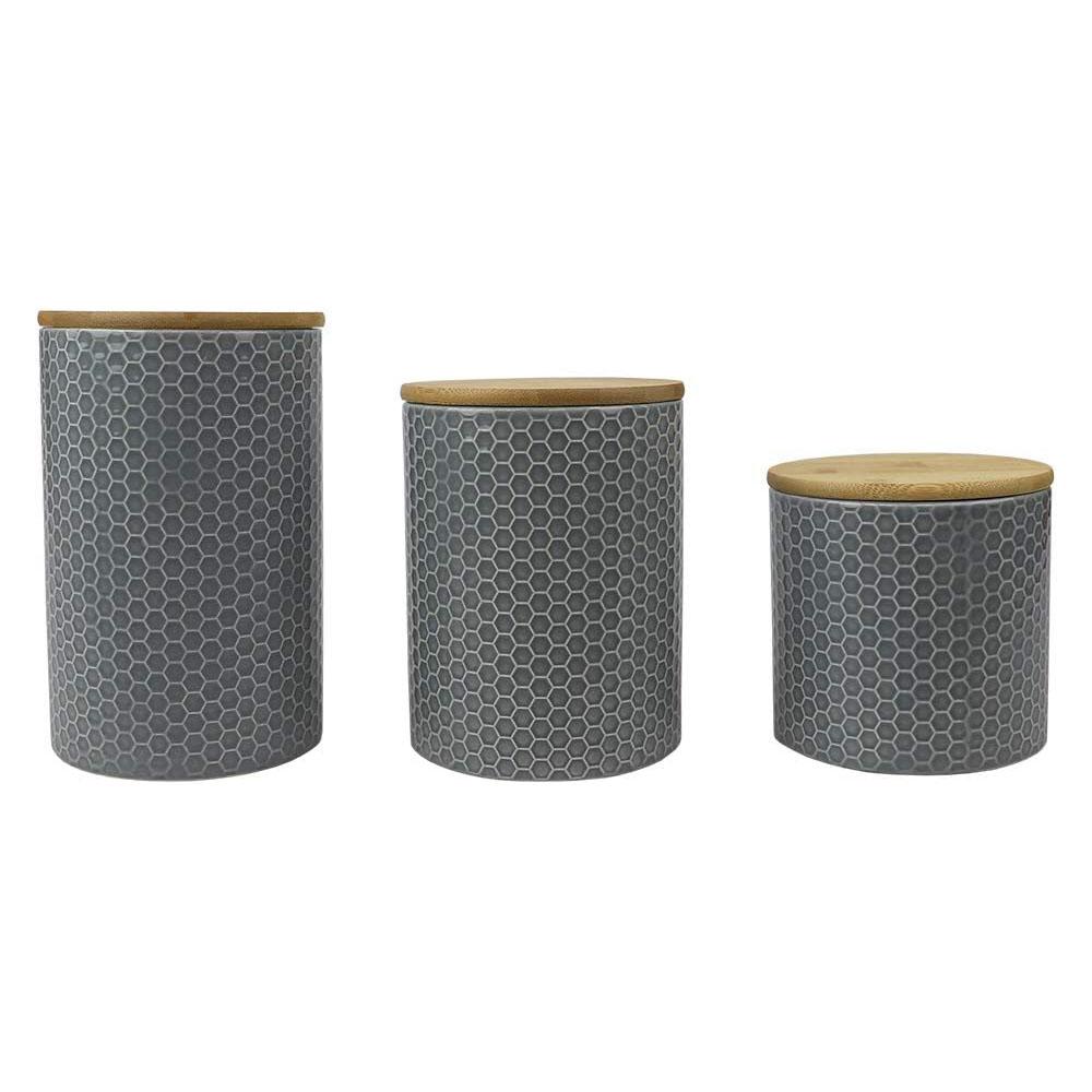 kitchen ceramic honeycomb canister set picture 1