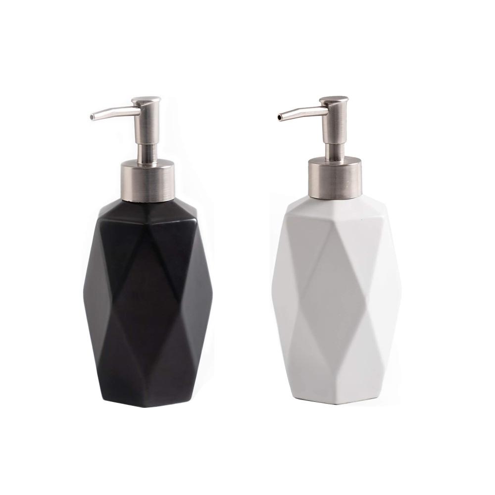 New Factory custom white table top ceramic home sanitizer manual hand liquid soap pump dispenser