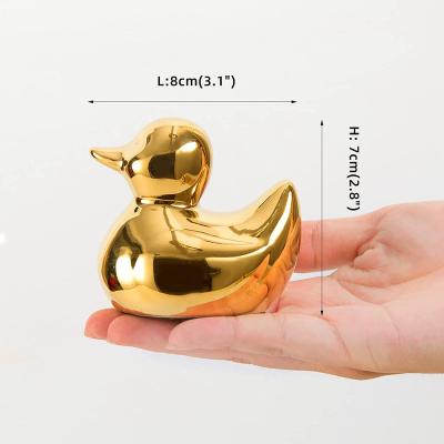 gold ceramic duck figurines statue picture 2