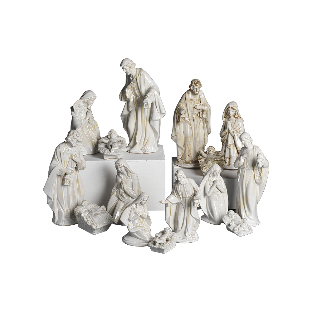 Christmas Porcelain Ceramic Sister Nun Jesus Figurines Statue Craft Gift