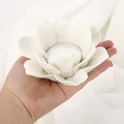 flower shaped ceramic tea light tealight candle holder picture 4