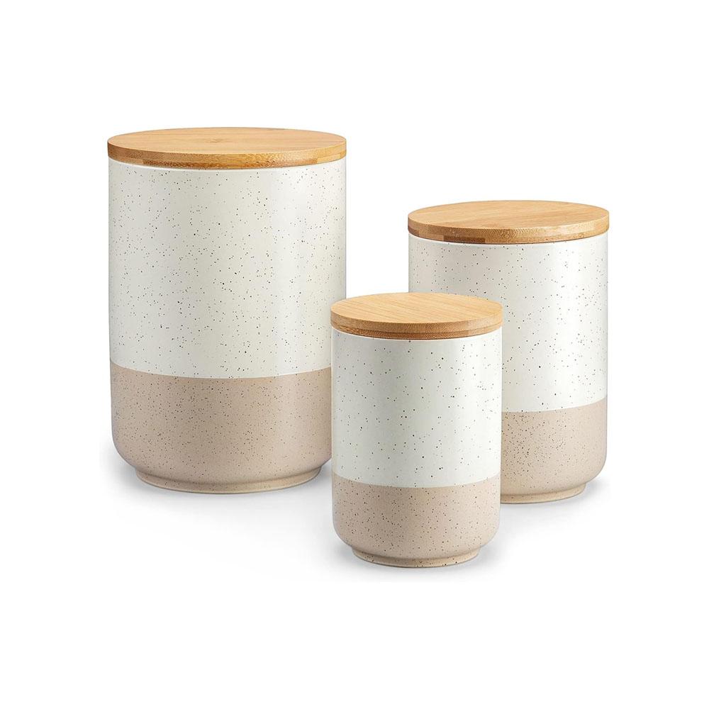 coffee tea canister set with Airtight Wood Lid picture 1