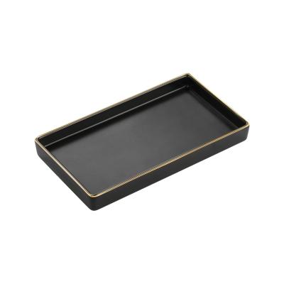 Black Ceramic Marble Vanity Tray Plate For Perfume picture 3